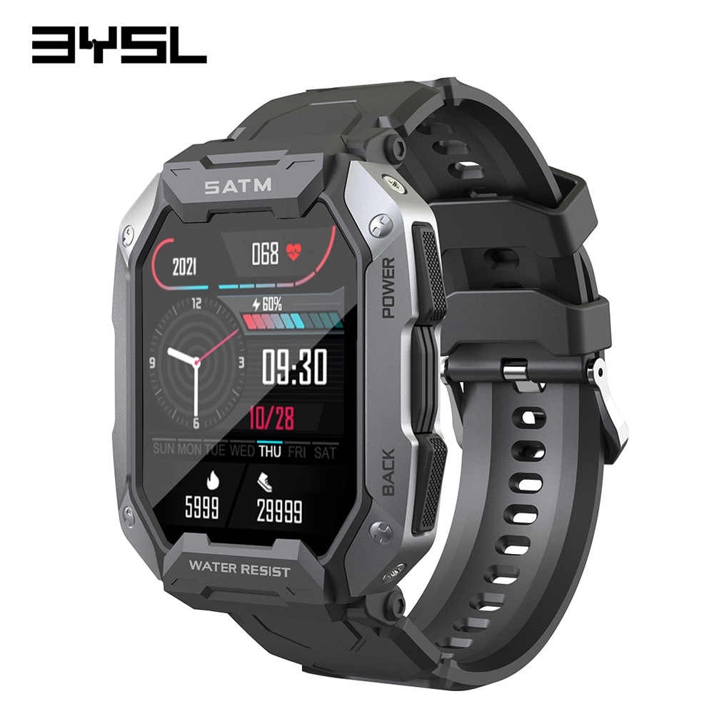 BYSL Ʈ ġ IP68 5ATM   Smartwatch 1.71 ġ  5.0 ߿ 380mAH ͸ ð